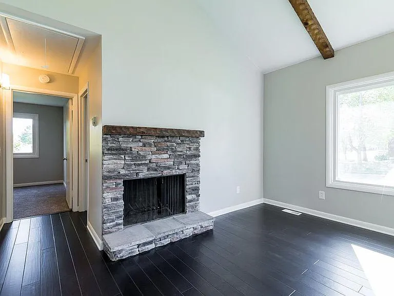 wood burning fireplace