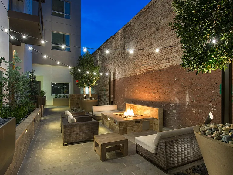 Resident courtyard with conversational fire pit