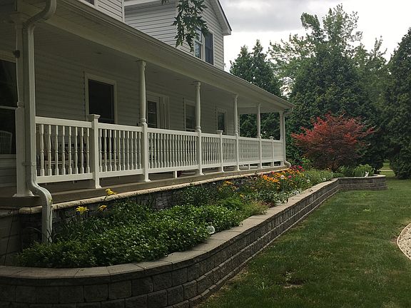 Stone wall/perennial garden