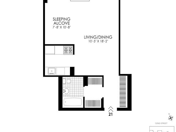 2nd image of 410 W 53rd St APT 521