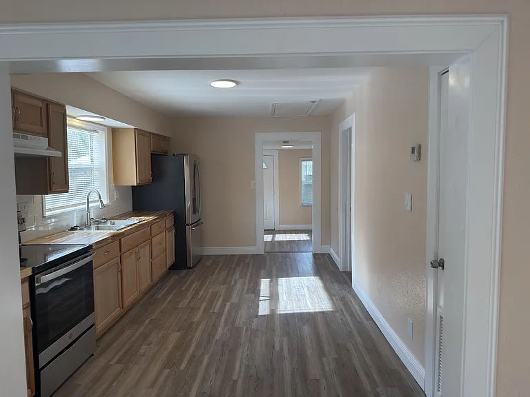 Kitchen facing bonus room- Stainless steel appliances,