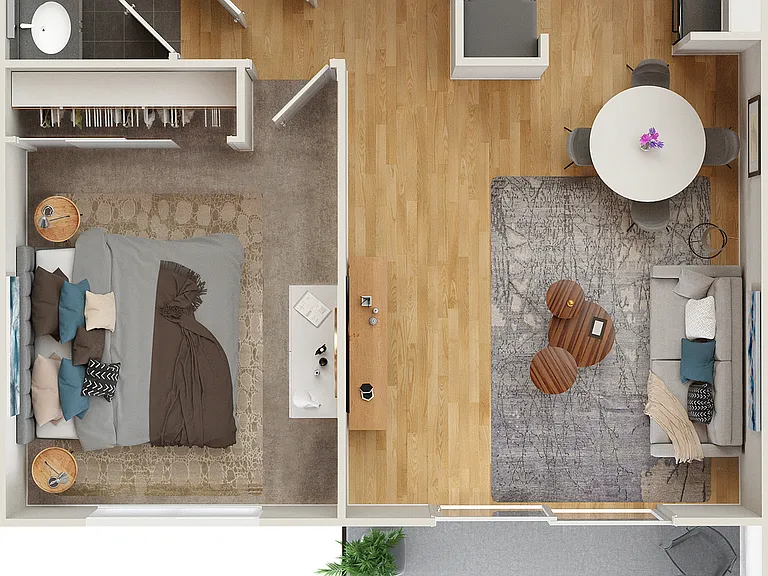 A1 - 1x1 Floor Plan A1 - 1x1 Floor Plan