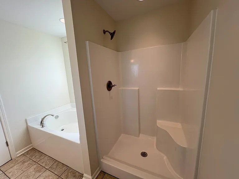 Walk-in shower and soaker tub