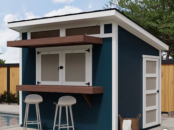 This entertaining shed will be installed end of April and painted to coordinate with house.