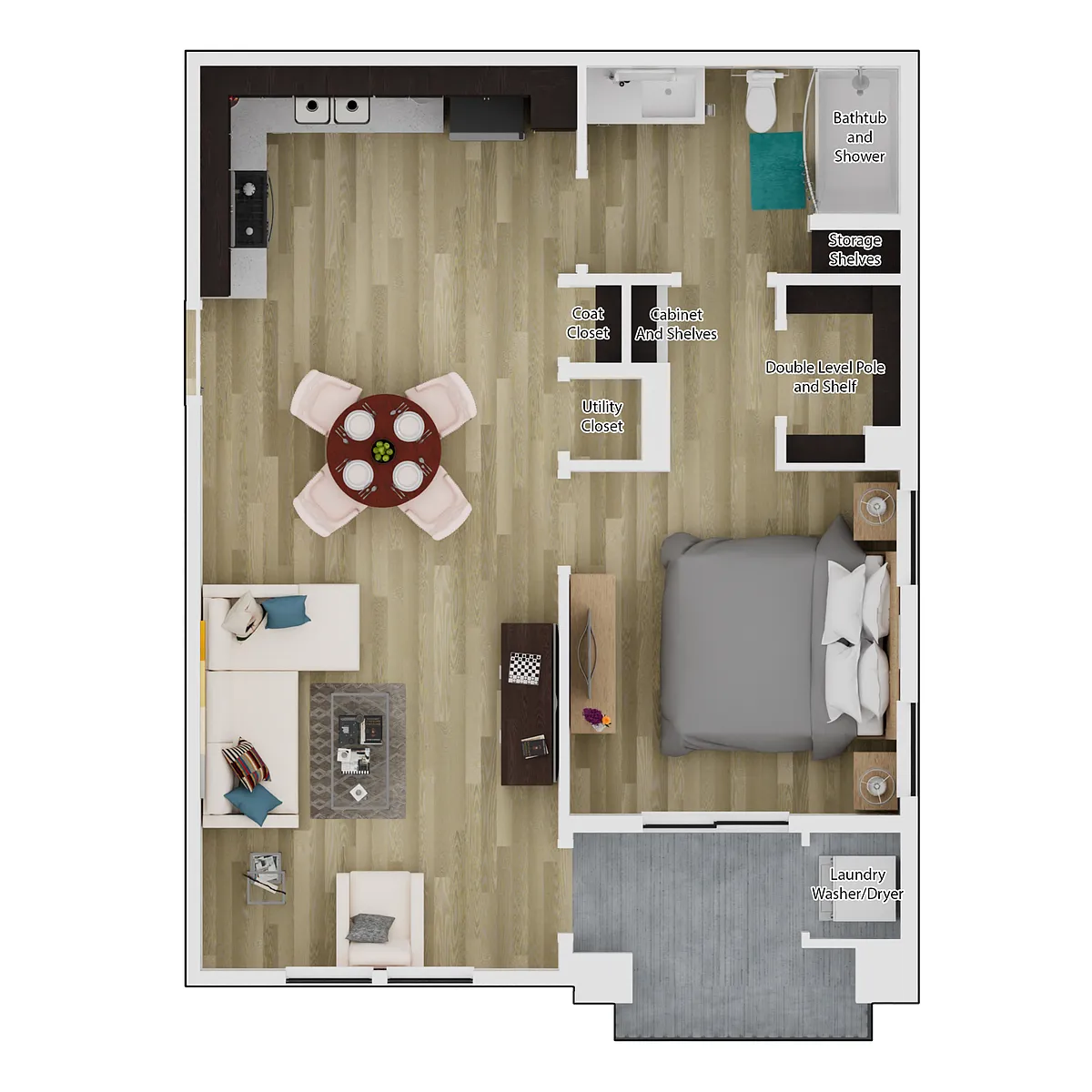 Floor plan 1 Bedroom 1 Bathroom
