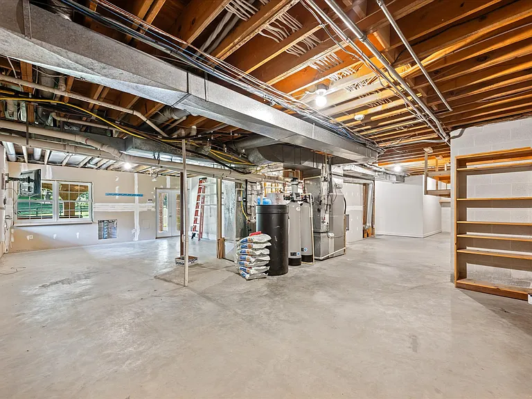 Massive basement with built-ins and great storage.