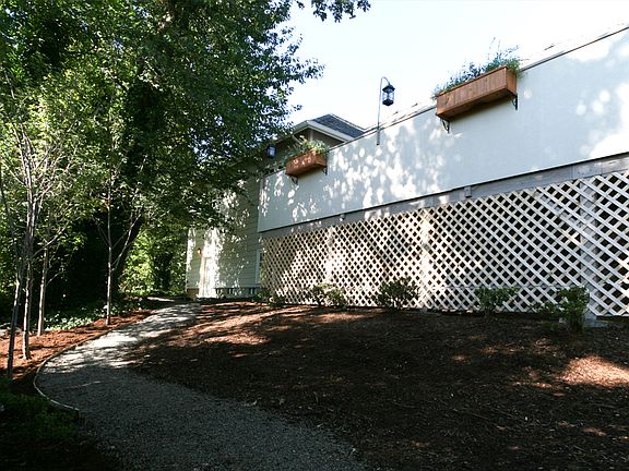 Back yard looking at deck