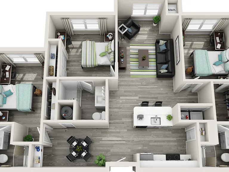 The Flats at Carrs Hill 3x3 Premium Floor Plan The Flats at Carrs Hill 3x3 Premium Floor Plan