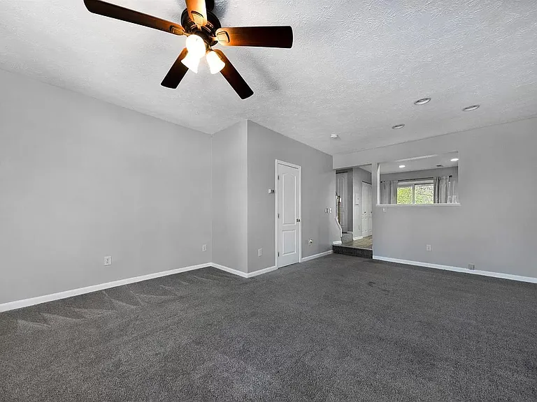 Living space open to kitchen