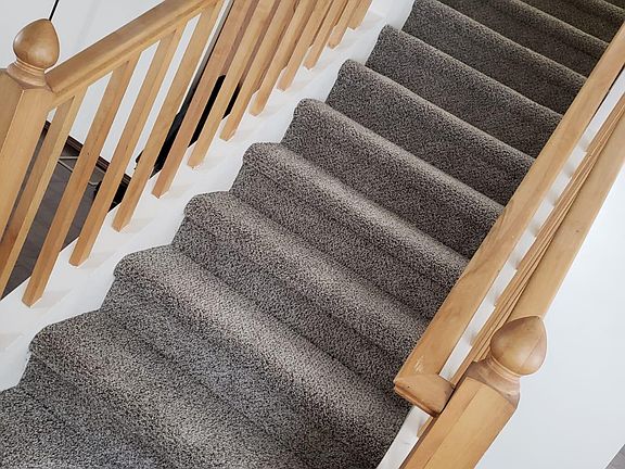 New carpeted stairs