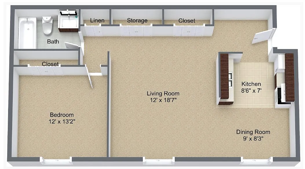 Floor plan One Bedroom