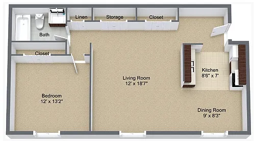 Floor plan One Bedroom