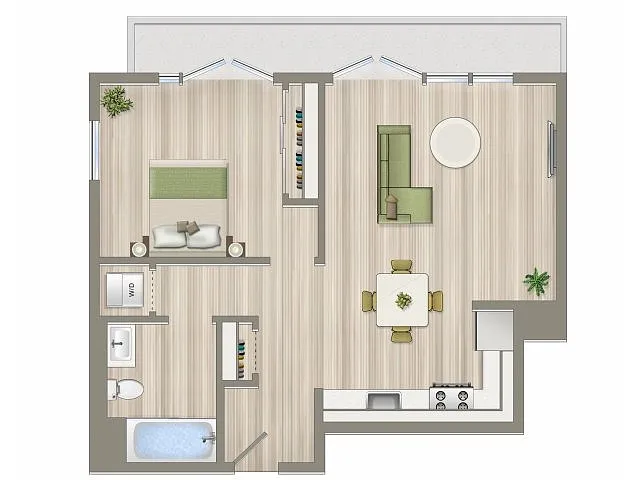Floor plan 1 Bed/1 Bath- A4