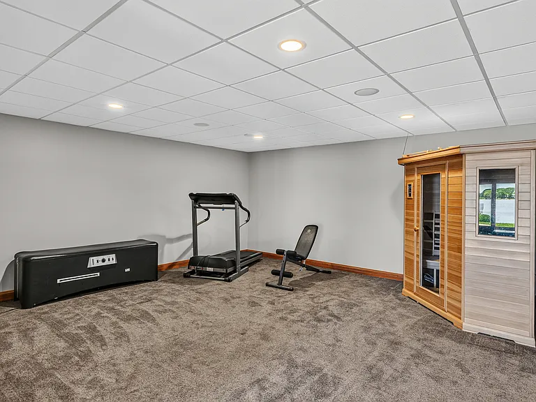 Infrared sauna and exercise area