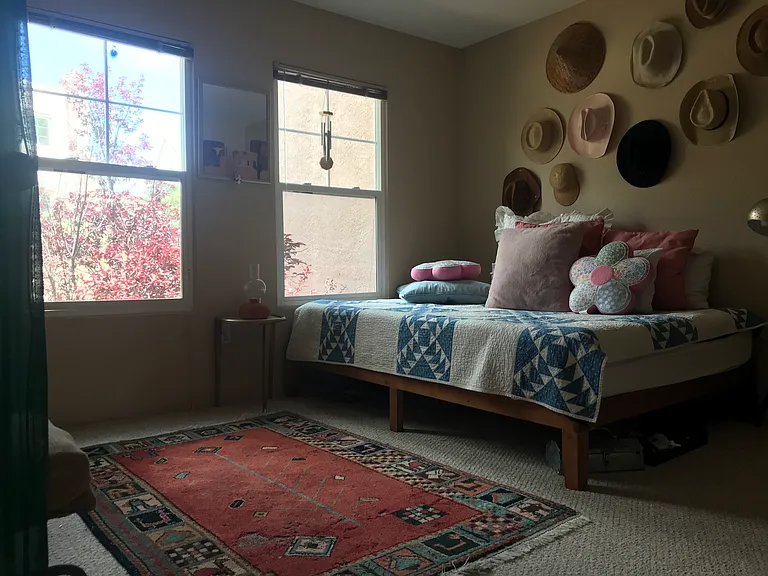 100% WOOL Rugs throughout the unit, with quality decoration pieces. 
THIS particular one has Egyptian symbols that have meanings.