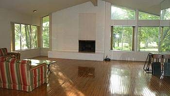 Living room with fireplace.
