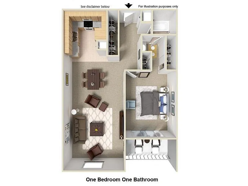 Floor plan One Bedroom One Bathroom
