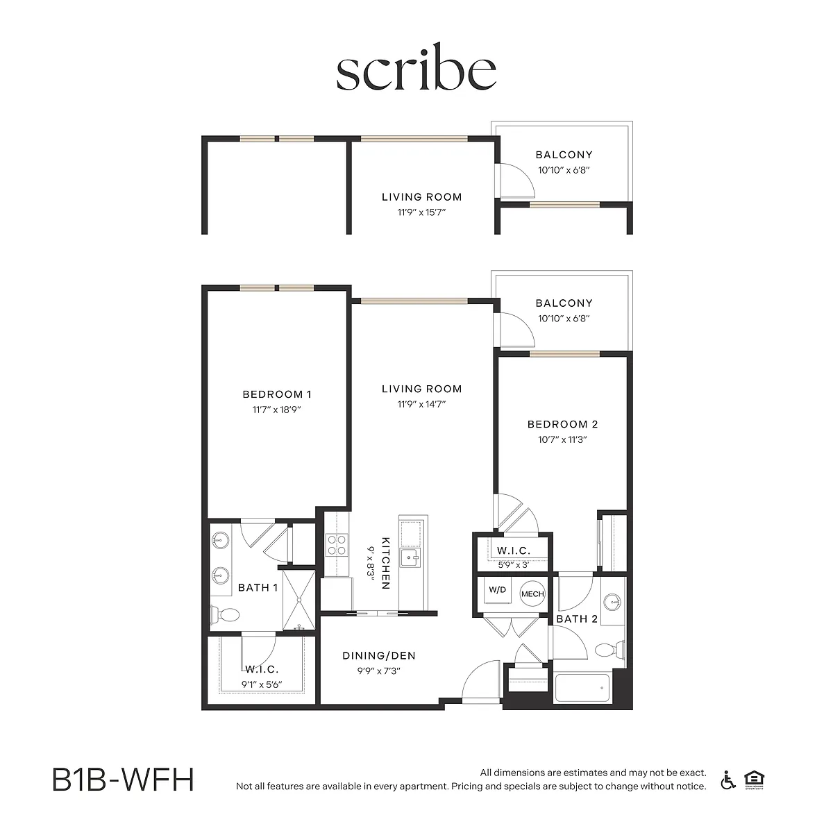 Floor plan B1B-WFH