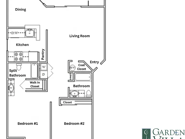 2x2 Standard l 1,105+ sq ft l Garden Villa 2x2 Standard l 1,105+ sq ft l Garden Villa