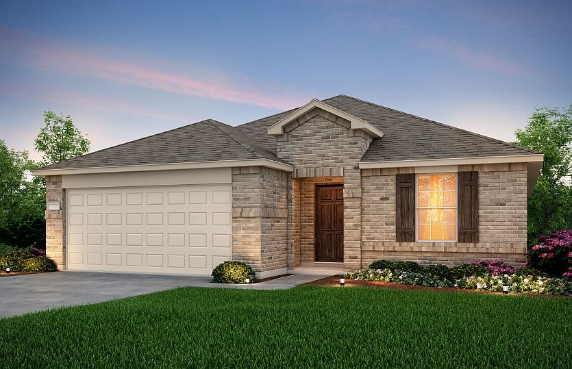 Exterior O - The Morgan plan, a one-story home with 2-car garage