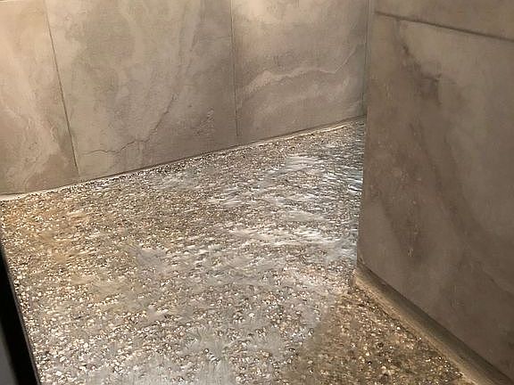 Custom epoxy shower floor