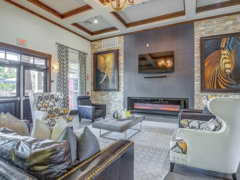 Clubhouse Seating Area with Fireplace