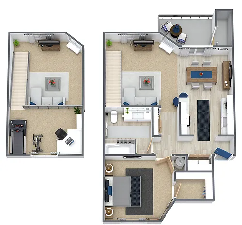 Floor plan 1 Bedroom Loft