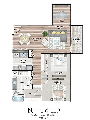 Floor plan Butterfield with Den - Premium Plus