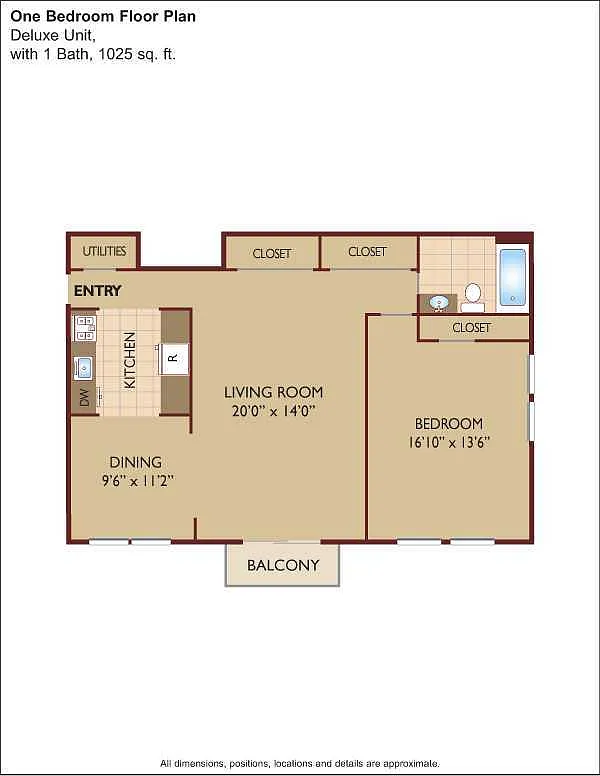 Floor plan $2.10/sq.ft. - One Bedroom