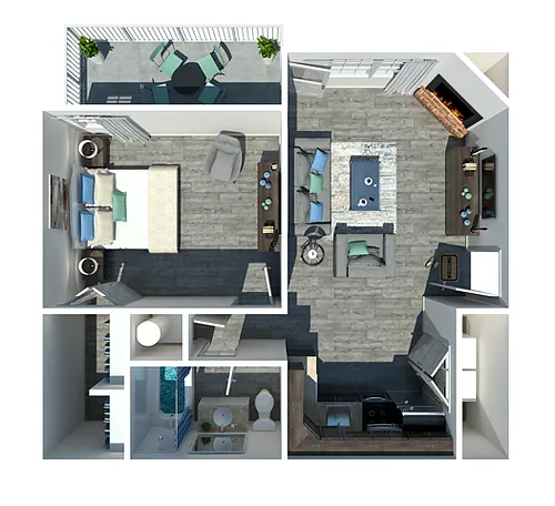 Floor plan One Bedroom One Bathroom