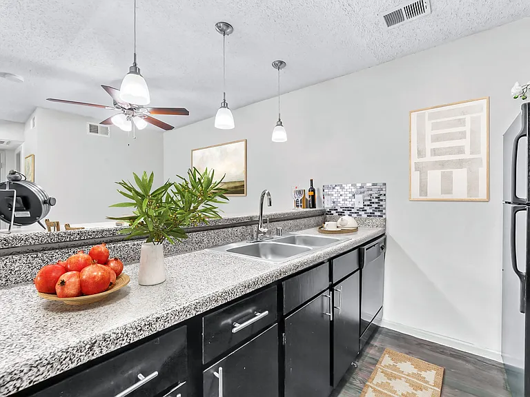 A1 Kitchen w/ Black Cabinetry and Black Appliance Package