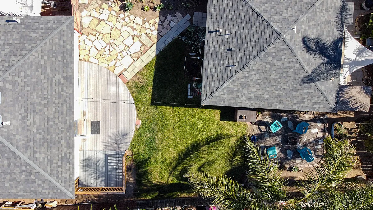 Arieal view of backyard and deck - 6737 N Elman St