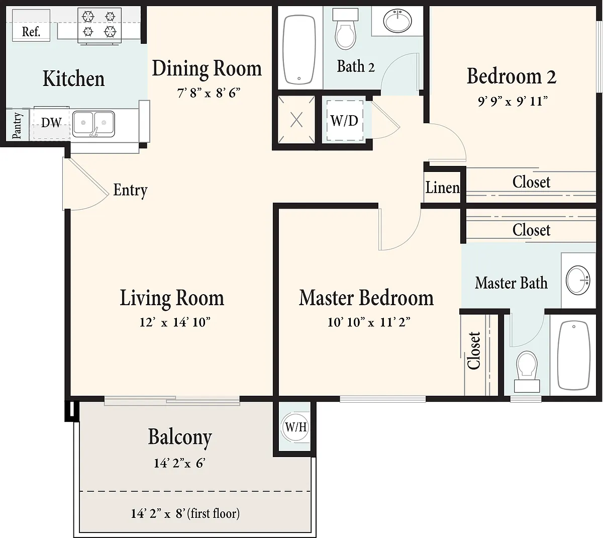 Floor plan 2/2U