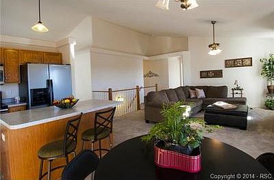 Open concept with eat in kitchen