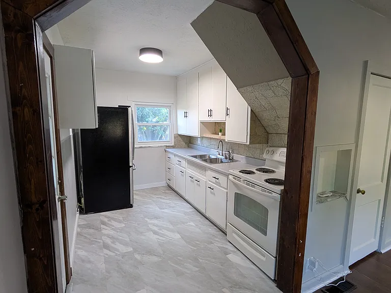 Front door and Kitchen