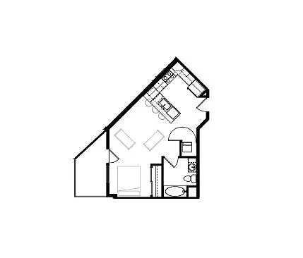 Floor plan 1X1 E