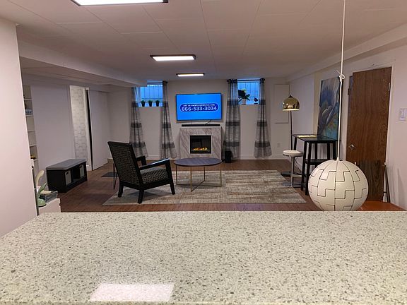 View from kitchen to living room