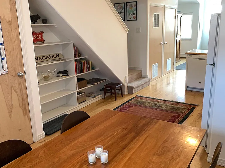 Cherry Wood Dining Table and four chairs.