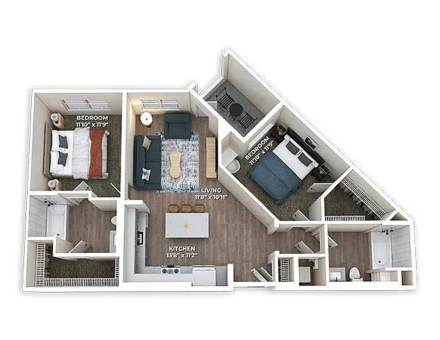 Floor plan B1 Two Bedroom