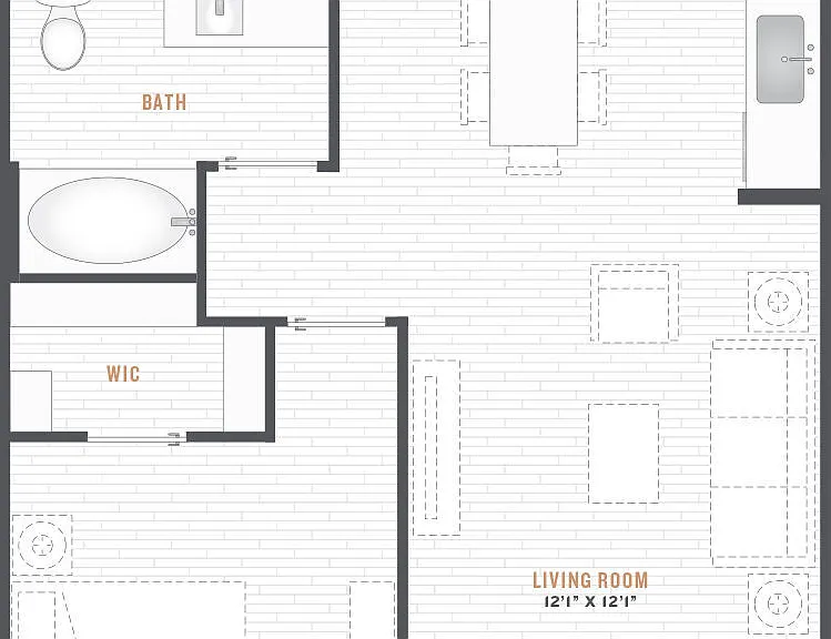 A1 - 1x1 floor plan Alton Serenoa