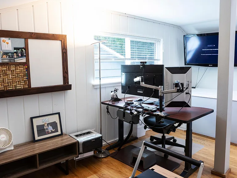 Half-level office space (desk not included).