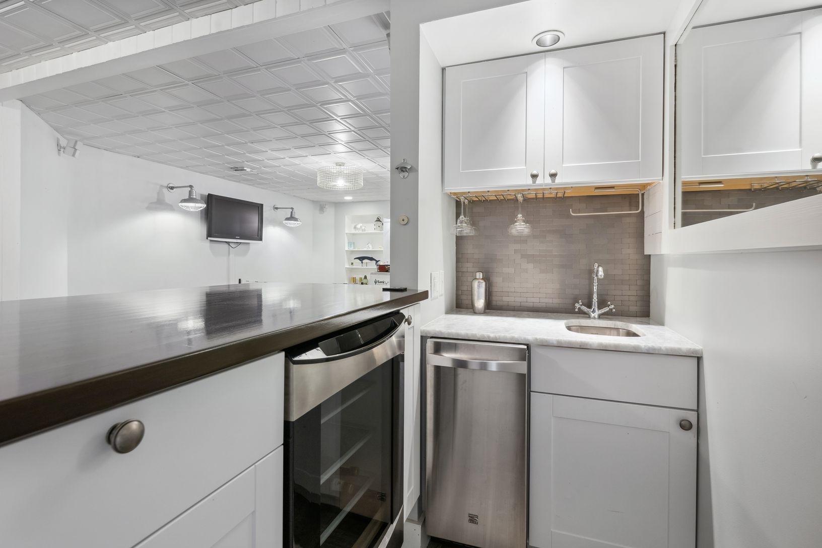  Wet Bar with Wine Cooler and Refrigerator