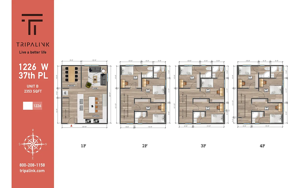 Floor plan 1226 W 37th Pl