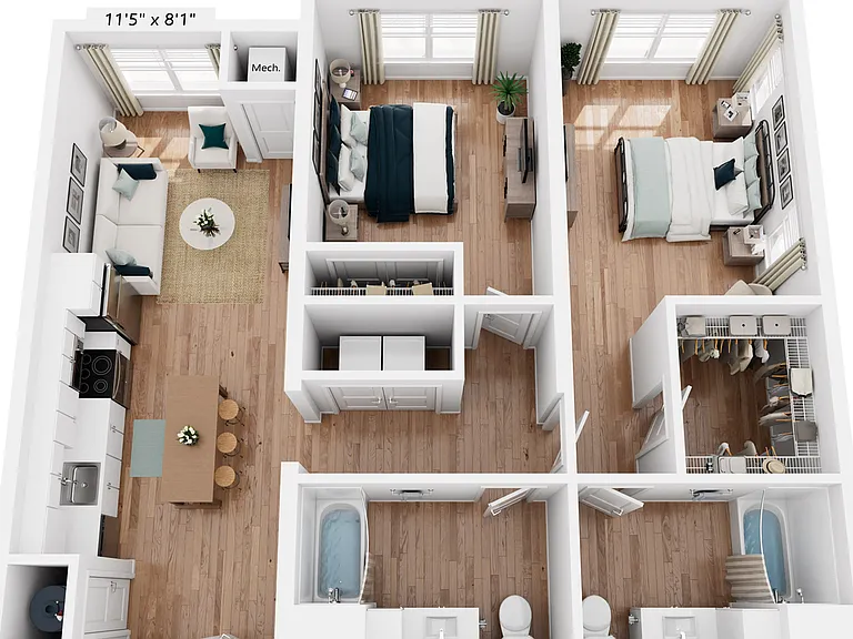 B6 | 2x2 | 1,104 sq ft B6 | 2x2 | 1,104 sq ft