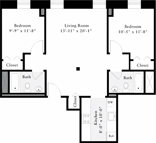 Floor plan The Lofts 2 Bedrooms D