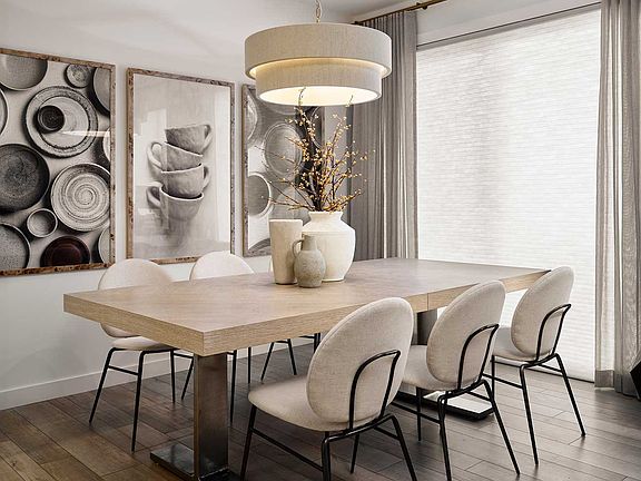 A photo of the dining area of the Purcell 24 show home in Rockland Park by Brookfield Residential