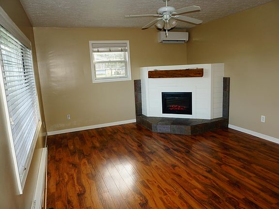 Living room with built-in fireplace for relaxing