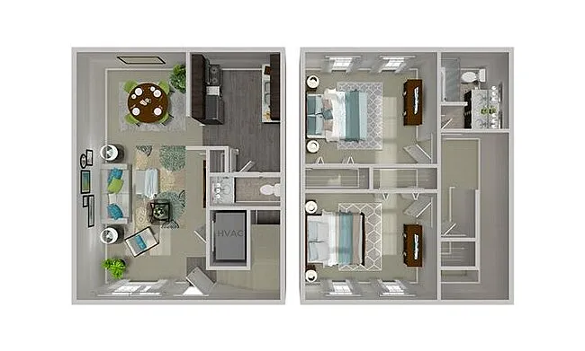 Floor plan Two Bed Townhome - Renovated