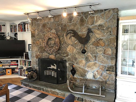 Beautiful stone fireplace