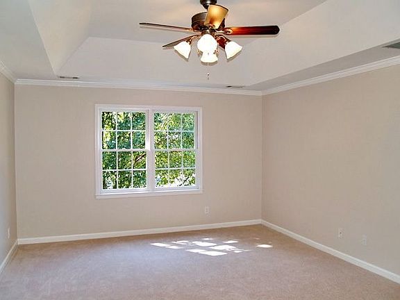 The huge master suite has total privacy from the other bedrooms.